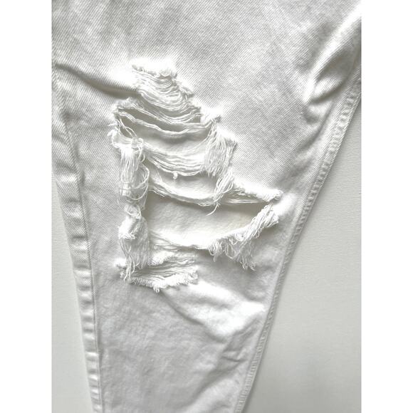 Agolde 90’s Mid Rise Distressed White Denim Jeans Size 25 - Picture 4 of 15